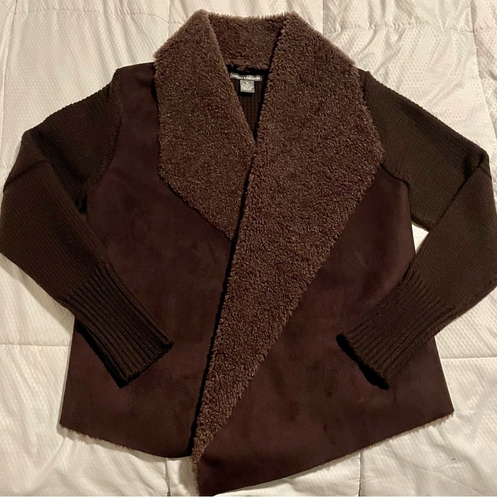 Chelsea & Theodore Women's Size XL Faux Fur Knit Sweater
